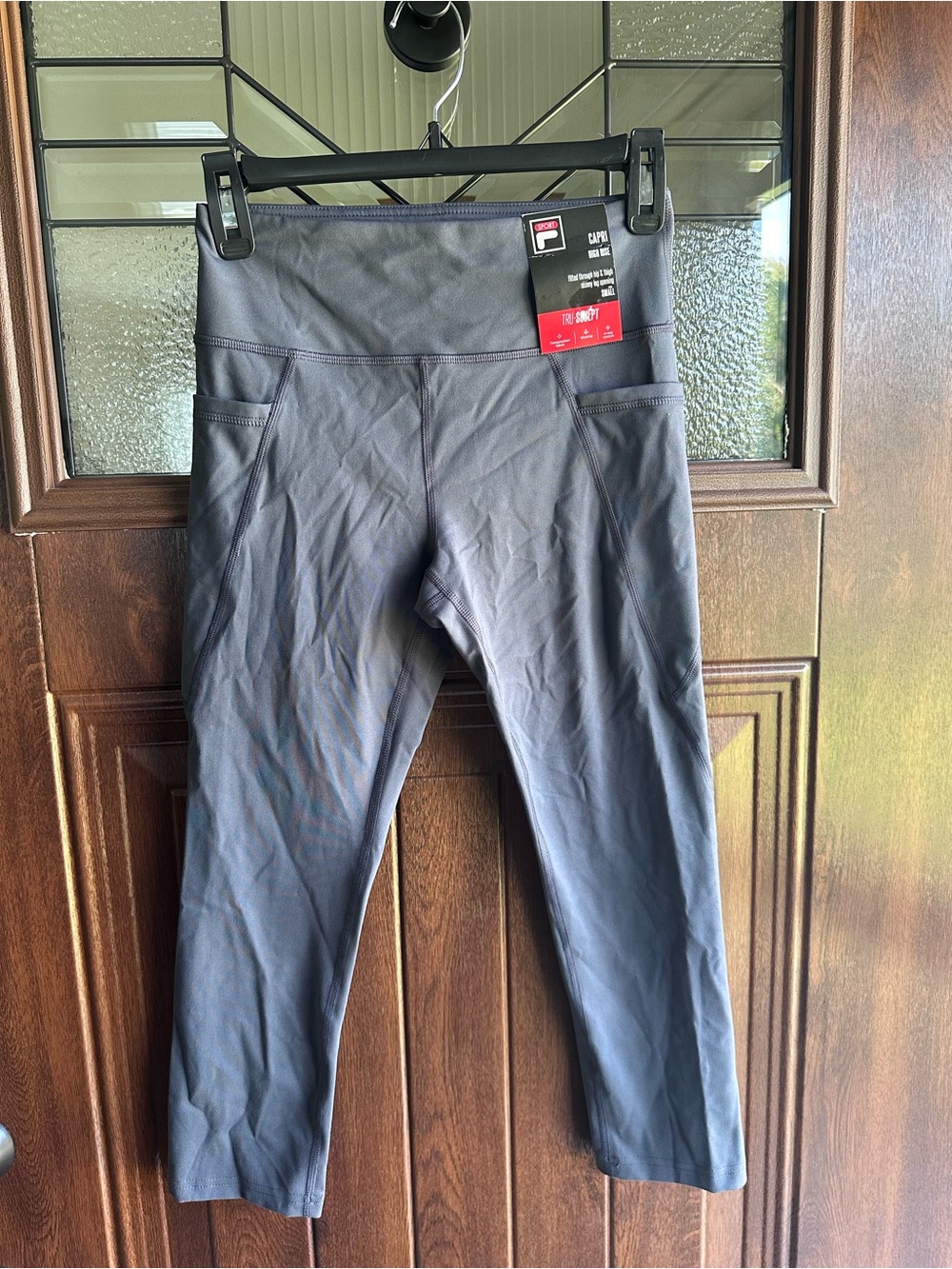 Fila Women's Gray High-Waist Jeggings with Side Pockets